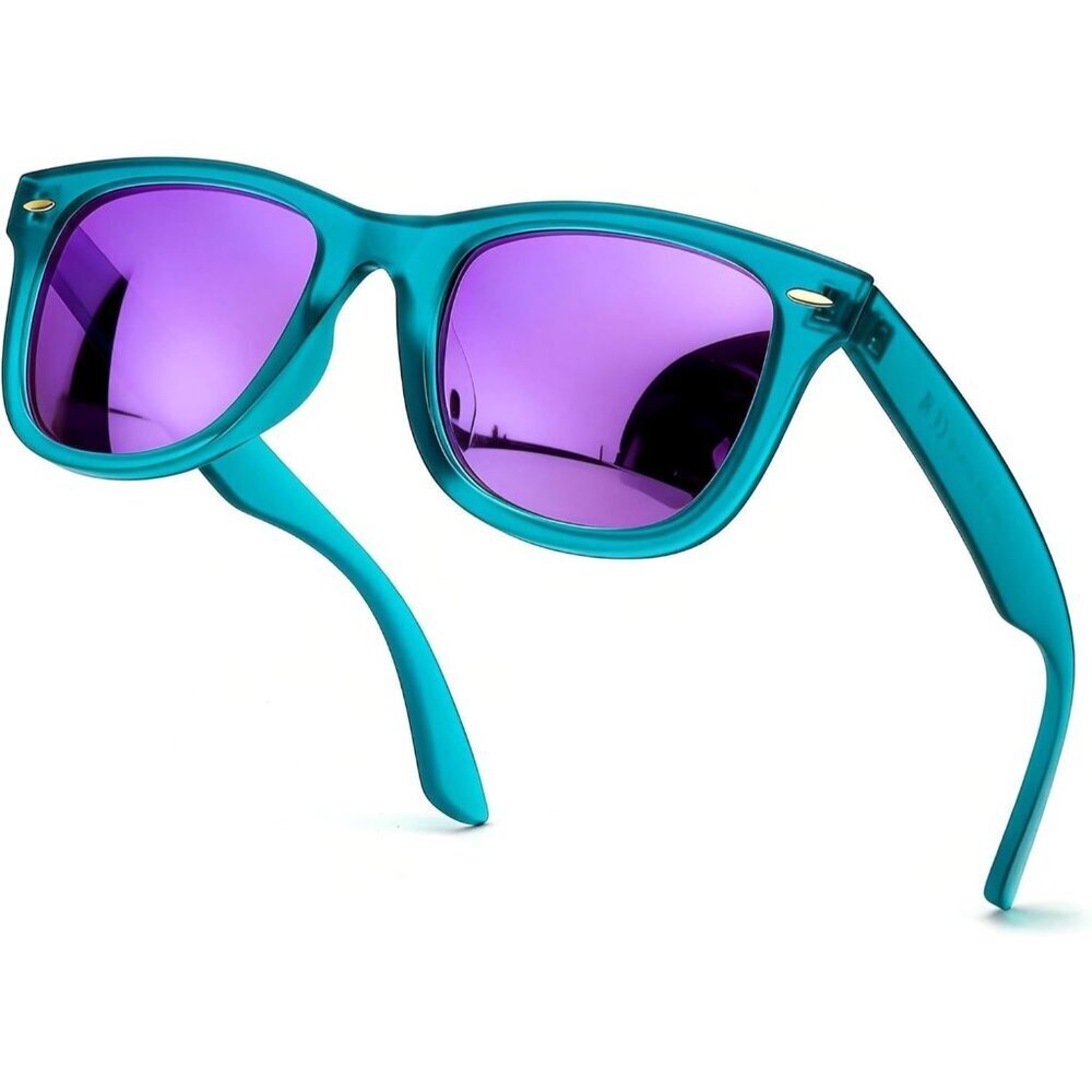 Women's A03 Purple Mirror Lenses Eyewear Designer Square Polarized Sunglasses